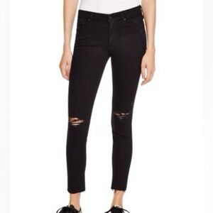 MOTHER Looker Ankle Fray black jeans size 26